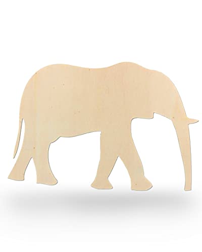 Kleenes Traumhandel Holztiere - Tiere aus Holz - Wanddeko Tiere - Tierscheiben - Tierform aus Holz für Kinderzimmer, Wohnzimmer, Geburtstag (Elefant, Breite 21 cm) von Kleenes Traumhandel