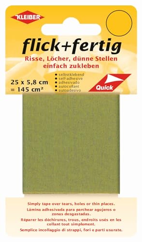 Kleiber flick und fertig, selbstklebender Flicken, Risse, Löcher, dünne Stellen einfach zukleben, Nylon zuschneidbar, (25 x 5,8 cm) von Kleiber + Co.GmbH