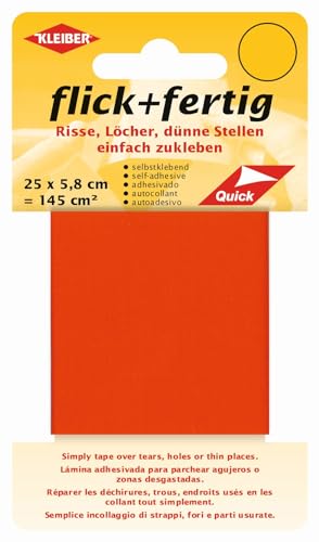 Kleiber flick und fertig, selbstklebender Flicken, Risse, Löcher, dünne Stellen einfach zukleben, Nylon zuschneidbar, (25 x 5,8 cm) von Kleiber + Co.GmbH