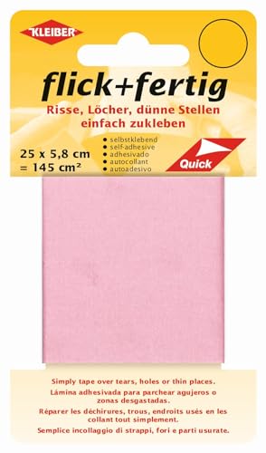 Kleiber flick und fertig, selbstklebender Flicken, Risse, Löcher, dünne Stellen einfach zukleben, Nylon zuschneidbar, (25 x 5,8 cm) von Kleiber + Co.GmbH