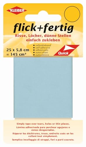 Kleiber flick und fertig, selbstklebender Flicken, Risse, Löcher, dünne Stellen einfach zukleben, Nylon zuschneidbar, (25 x 5,8 cm) von Kleiber + Co.GmbH