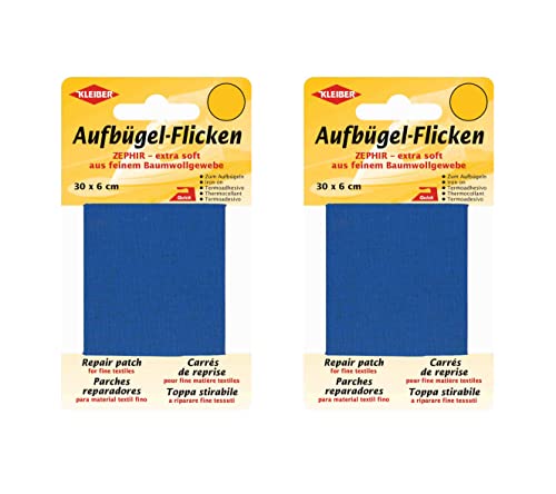 Bügel Flicken Aufbügelflicken Marke Kleiber ZEPHIR 100% Baumwolle 2er Set Reparatur Flicken 2 Flicken a 30 cm x 6 cm von Kleiber