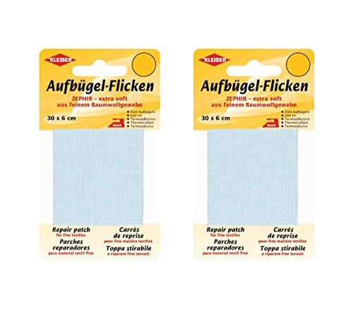 Bügel Flicken Aufbügelflicken Marke Kleiber ZEPHIR 100% Baumwolle 2er Set Reparatur Flicken 2 Flicken a 30 cm x 6 cm von Kleiber