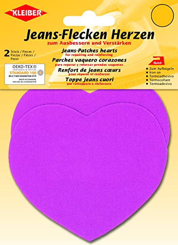 Kleiber + Co.GmbH Jeans-Flecken Herzen, ca. 8,5 cm x 10,5 cm, Rosa von Kleiber