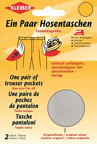 Kleiber + Co.GmbH Quick-EIN-Paar-Hosentasche, 50% Baumwolle/50% Polyester, 02 Hellgrau, 18,5 cm x 16 cm von Kleiber