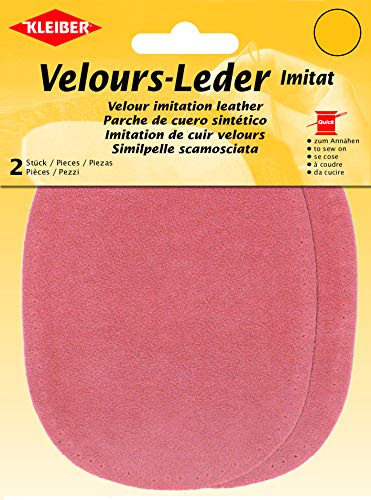 Kleiber + Co.GmbH Velour-Leder-Imitat klein, Rose, ca. 13 cm x 10 cm von Kleiber