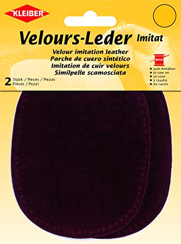 Kleiber + Co.GmbH Velour-Leder-Imitat klein, Wildleder, Violett, ca. 13 cm x 10 cm von Kleiber