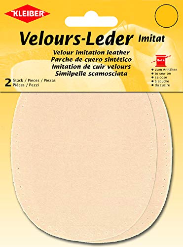 Kleiber + Co.GmbH Velour-Leder-Imitat klein, Wildleder, Weiß, ca. 13 cm x 10 cm von Kleiber