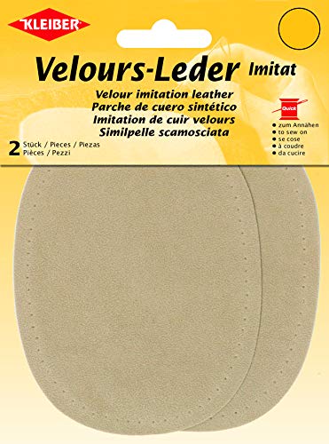 Kleiber + Co.GmbH Velour-Leder-Imitat klein, Gelb, ca. 13 cm x 10 cm von Kleiber