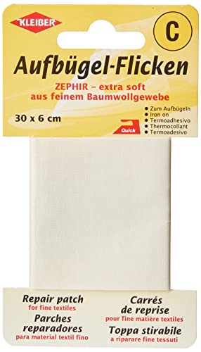 Kleiber + Co.GmbH Zephir Aufbügelflicken, Baumwolle, Creme, 30 x 6 x 0.3 cm von Kleiber