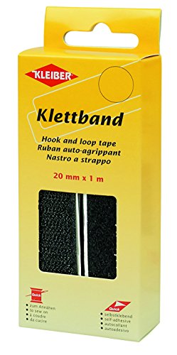 Kleiber 81916 Klettband, 100 Prozent Polyester, schwarz, 100 x 2 x 0,1 cm von Kleiber