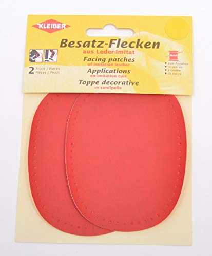 Kleiber 893-03 Facing Patches, Polyurethan, Baumwolle, Leder, rot, 11cm x 8.5cm von Kleiber