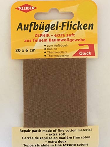 Kleiber Aufbügel-Flicken, 30 x 6 cm, extra soft – aus feinem Baumwollgewebe 05 hellbraun Kleiber Aufbügel-Flicken, 30 x 6 cm, extra soft – aus feinem Baumwollgewebe 05 hellbraun von Kleiber