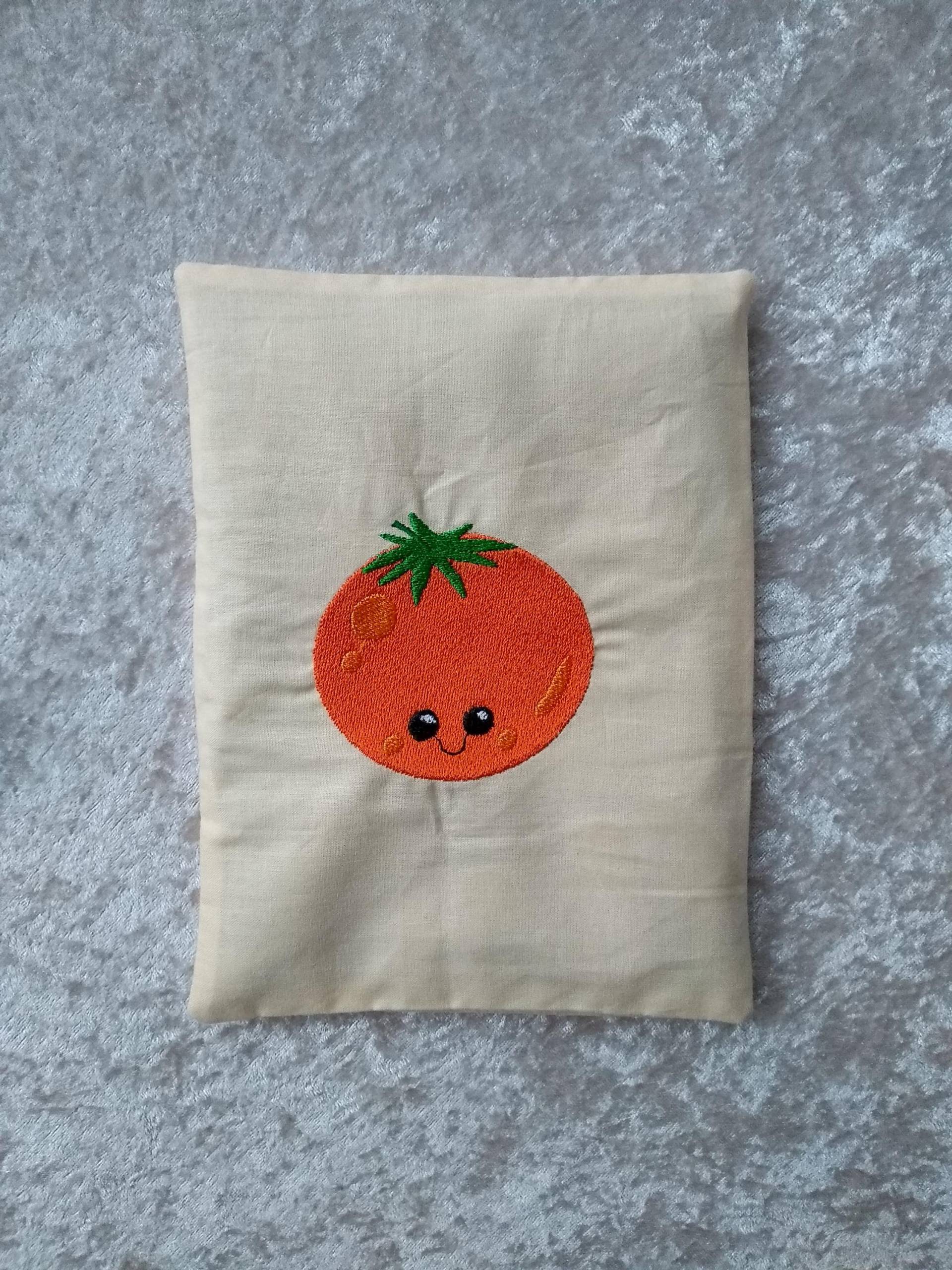 Wärmekissen, Orangen-stickerei, Hellelfenbein von KleineWohlmanufaktur