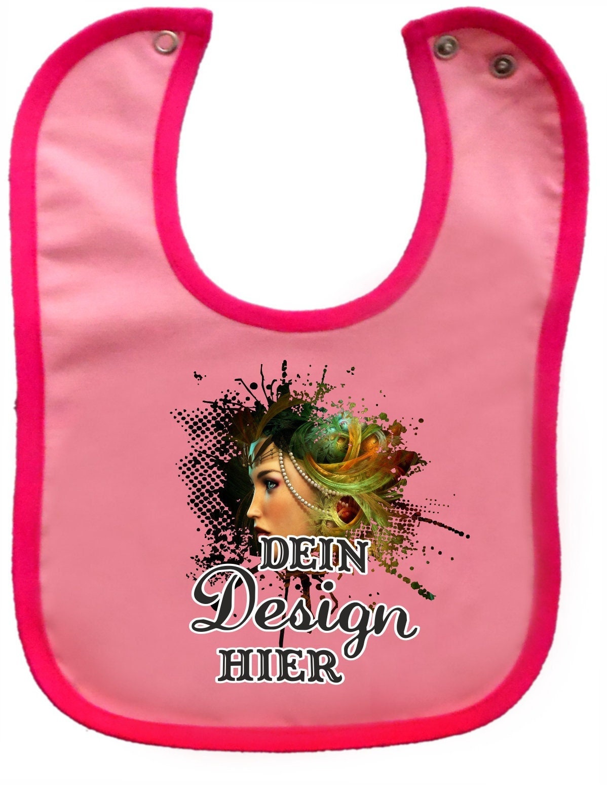 Baby Lätzchen Mit Farbigen Saum Personalisiert Deinem Wunschmotiv von KleinerFratzStore