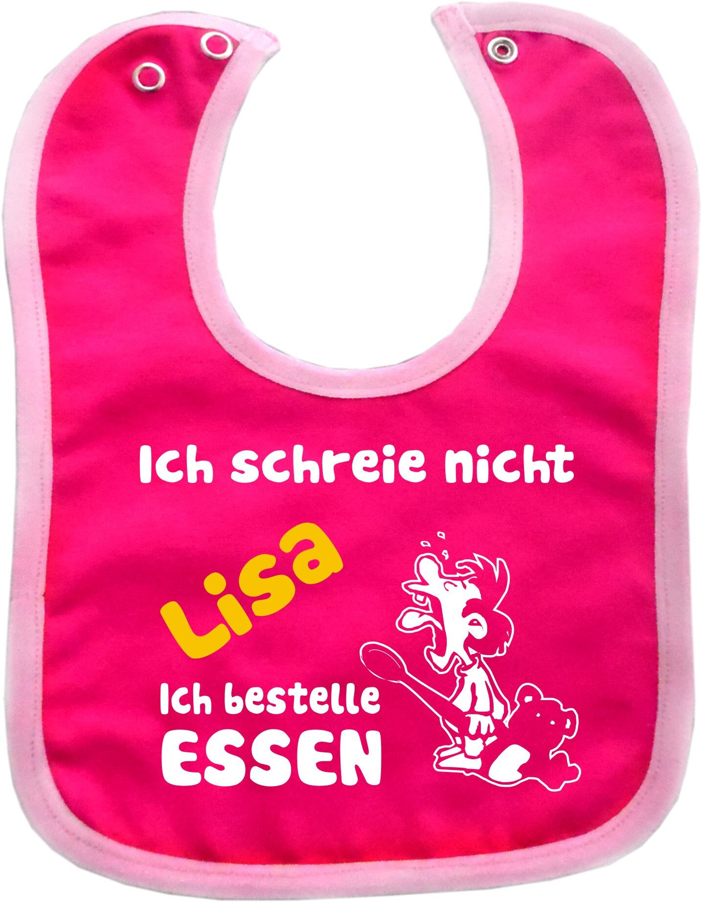 Baby Lätzchen Mit Farbigen Saum Personalisiert Ich Schreie Nicht von KleinerFratzStore