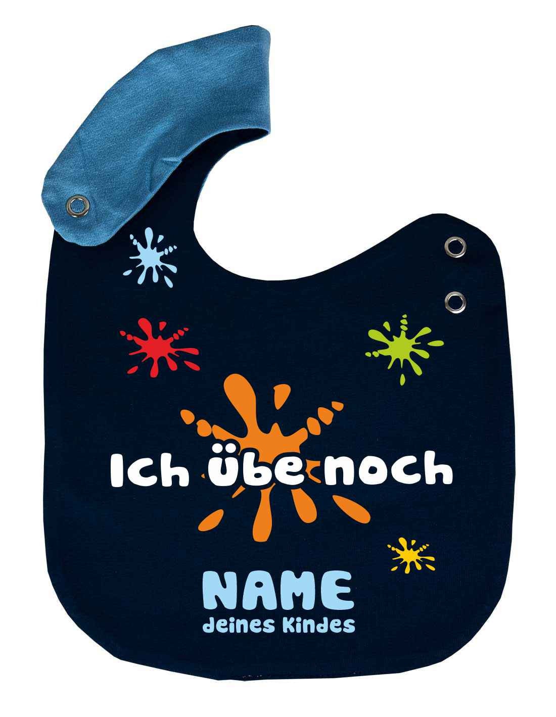 Größenverstellbares Lätzchen Multicolor Personalisiert Ich Übe Noch von KleinerFratzStore