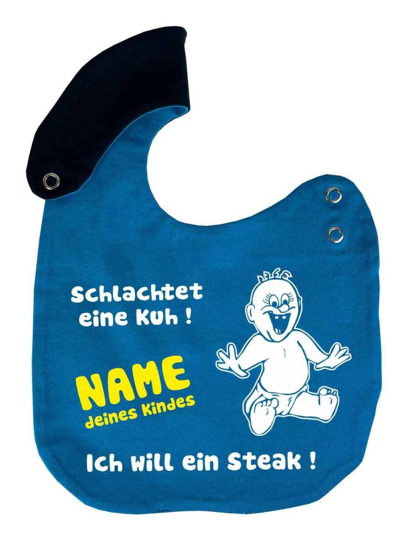 Größenverstellbares Lätzchen Multicolor Personalisiert Ich Will Ein Steak von KleinerFratzStore