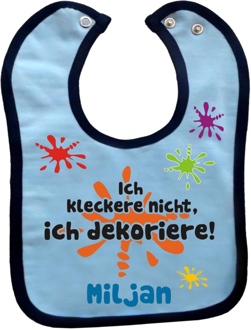 Lätzchen Mit Farbigen Saum Personalisiert Ich Kleckere Nicht Und Namen Des Kindes von KleinerFratzStore