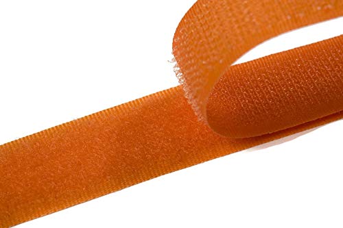 Klettband zum Nähen orange (18), 4 Meter, 20mm breit Flausch & Haken von Klettband zum aufnähen