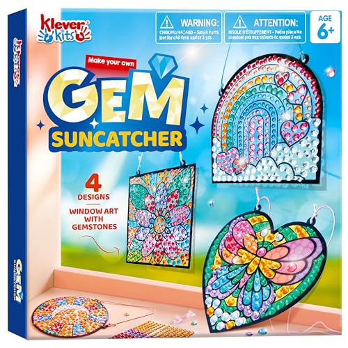 Klever Kits Suncatcher Bastelset Kinder ab 6+ jahre,Geburtsta Geschenk Mädchen 6 7 8 9 10 11 12 jahre,Diamond Painting Set,Basteln für Kinder von Klever Kits