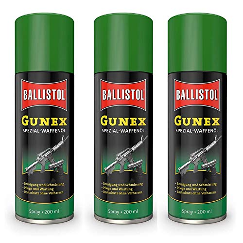 Klever Ballistol GUNEX Sepazial Waffenöl Spray Schmier-Kriech-Reinigungs-Öl, 3 x 200 ml von Homry