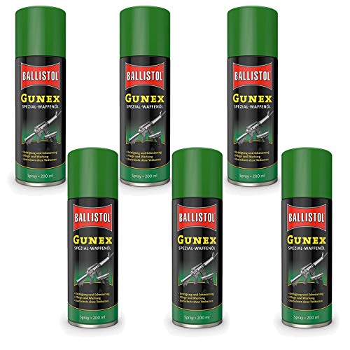 Klever Ballistol GUNEX Sepazial Waffenöl Spray Schmier-Kriech-Reinigungs-Öl, 6 x 200 ml von Klever