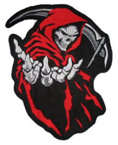 Grim Reaper (Red) Patch 16cm x 13.5cm (6 1/4 x 5) by Klicnow von Klicnow