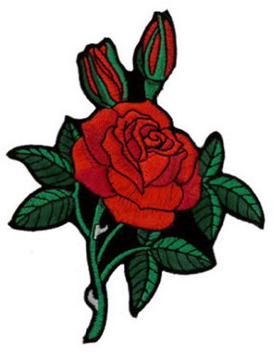 Rose gestickt Patch 10 x 12,5 cm von Klicnow