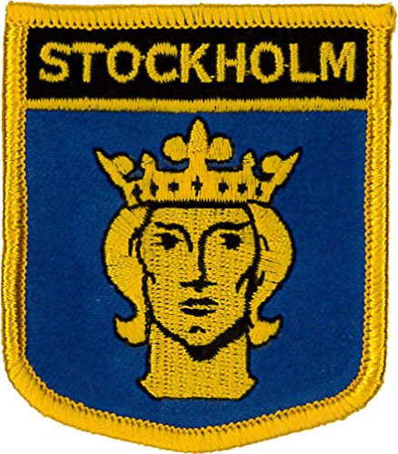 Stockholm (Stadt von) Schild gestickt Patch 7cm x 6cm von Klicnow