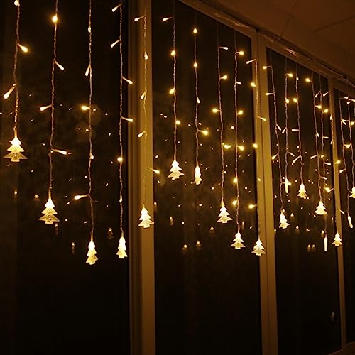 Klighten LED Lichterkette, Weihnachtsbeleuchtung, 96er LED Lichtervorhang Lang Weihnachtsbaum LED String Licht, Innen/Außen Weihnachtsdeko Deko Christmas 3.5 x 0.65 m, Warmweiß von Klighten