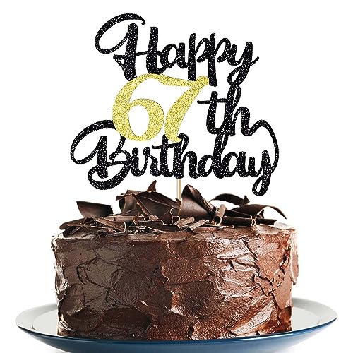 67th Happy birthday cake topper happy birthday cake decoration 67th birthday party decoration gift plugin (67) von Klionjor