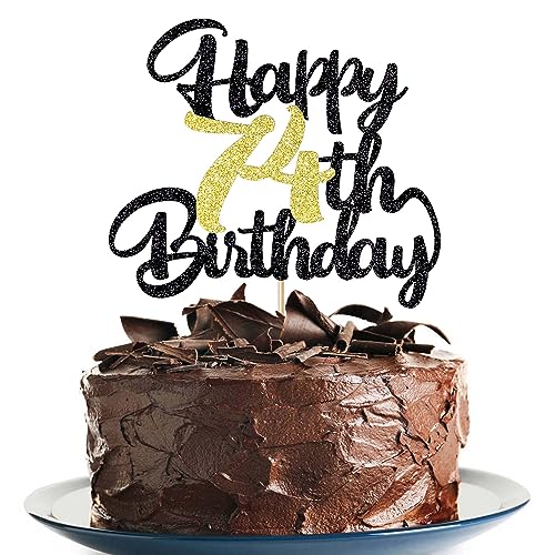 74th Happy birthday cake topper happy birthday cake decoration 74th birthday party decoration gift plugin (74) von Klionjor