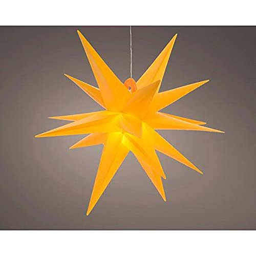 Klocke Dekorationsbedarf LED Stern Indoor & Outdoor - Außenstern mit Beleuchtung - 3D Dekostern/Weihnachtsstern - Beleuchteter Hängestern/Adventsstern für Außen - Weihnachten (Ø 40 cm, Orange) von Klocke Dekorationsbedarf