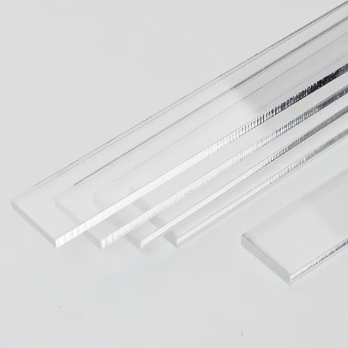 Klötzchenmann Acrylklötzchen Maxi 5/10 x 50 x 250 mm klar & satiniert Acrylis zum Basteln mit Bastelklötzchen und Holzbausteinen für alle deine DIY Projekte (klar 10 mm 2 Stück) von Klötzchenmann