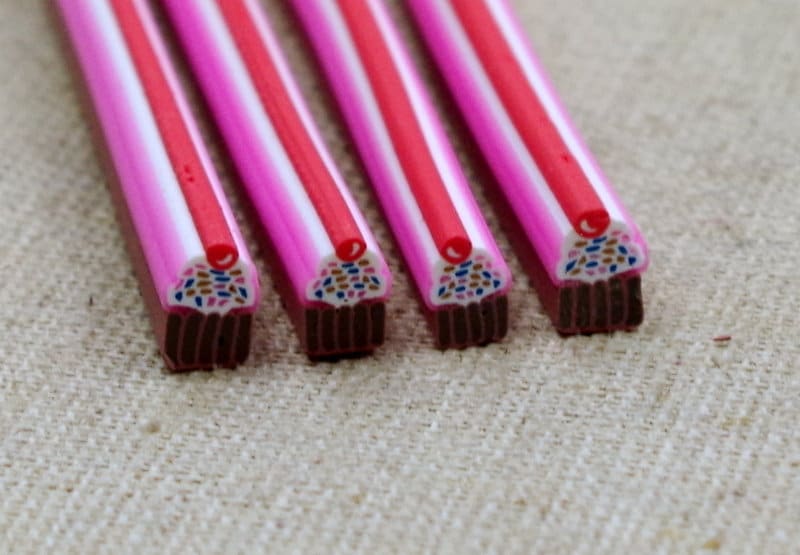 4 Polymer Clay Sticks Kirsch Schoko Muffin von Klunkerinsel