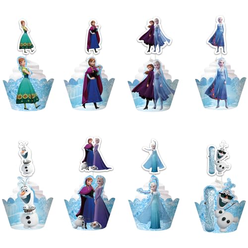 Prinzessin Cupcake Topper Tortendeko, 48PCS Cupcake Toppers Wrappers, Prinzessinnen Cake Topper Set, Geburtstag Kuchen Topper, Kuchendekoration für Kinder Geburtstag Party von Kmjxsm