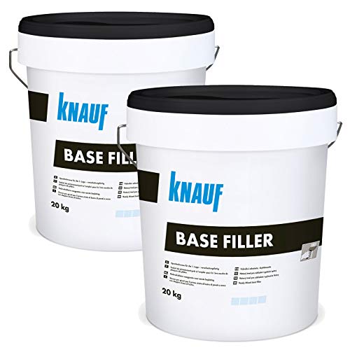 KNAUF 2x Base Filler 20kg, Kunststoff, Paste, Gipsputzspachtelmasse, weiß von Knauf