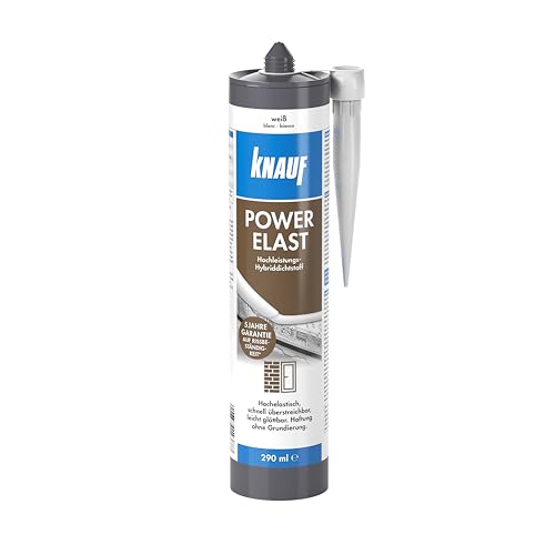 Knauf POWER-ELAST Hochleistungs Hybrid-Dichtstoff zum Verfugen von Anschluss-Fugen – Fugen-Dichtstoff u.a. für Holz, Stein, Mauer-Werk und Gips-Platten, 290 ml von Knauf