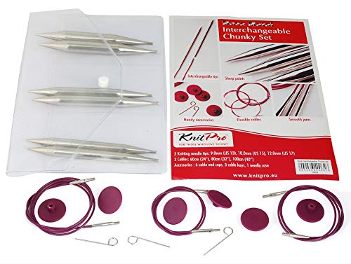 KnitPro 10603 Nadelspitzen Set Nova Metal Chunky, Metall, Silber, Chuky von KnitPro