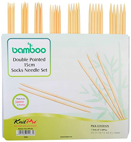 KnitPro - Bamboo Double Speced (15 cm, 2,00-5,00 mm) Sockennadel -Set - 1 Einheit von KnitPro