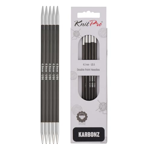 KnitPro K41113 Strumpfstricknadeln, Karbon/Messing, Schwarz, 21x5x0.5 cm, 5 von KnitPro