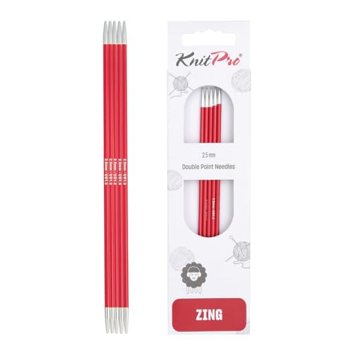 KnitPro K47003 Sockennadeln, Metal, rot, 15cm / 2.5mm von KnitPro