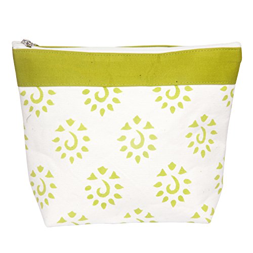 KnitPro Große Tasche mit Reißverschluss, Neongrün, 100% Baumwolle, Neon Green, 38 x 8.5 x 8.5 cm von KnitPro