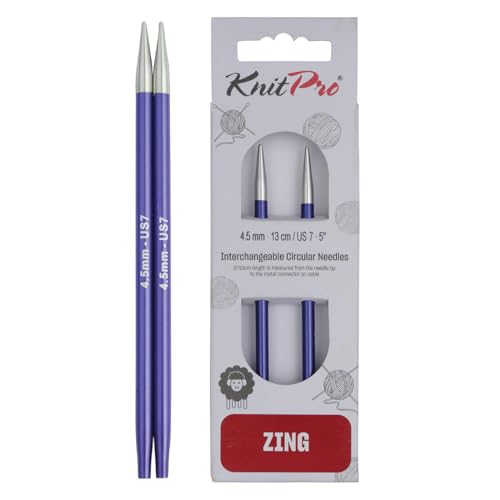 KnitPro K47504 Austauschbare Strickspitzen, Aluminium, Blau, 11.5cm / 4.5mm von KnitPro