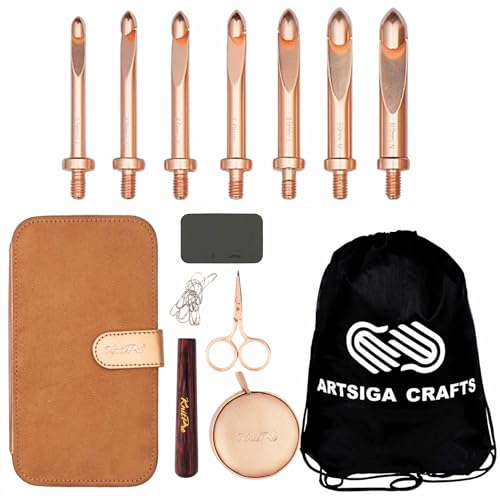 KnitPro Oasis Chunky Häkelnadel, 5,1 cm, austauschbares Set, Bündel mit 1 Artsiga Craft-Projekttasche von KnitPro