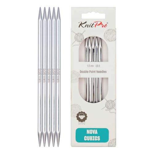 KnitPro K12112 Strumpfstricknadeln, Messing, Silber, 5,5 mm, 5 von KnitPro