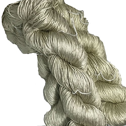 Knitsilk 3-lagiges Maulbeerseide-Garn, einfarbig, 50 g, 220 Meter, ideal zum Stricken, Häkeln, Weben, Gobelinstickerei (Butterscotch) von Knitsilk