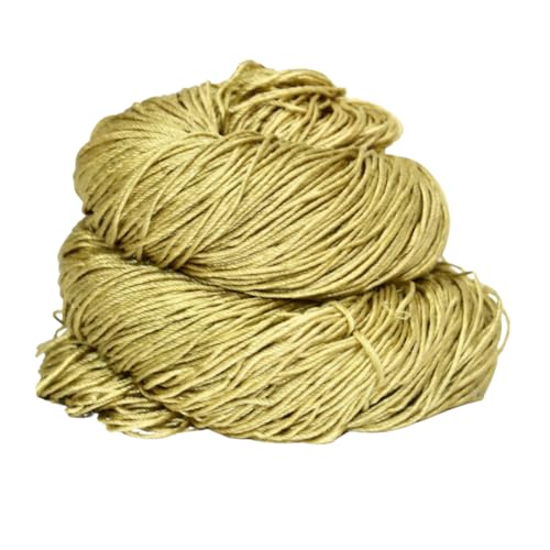 Knitsilk 3-lagiges Maulbeerseide-Garn, einfarbig, 50 g, 220 Meter, ideal zum Stricken, Häkeln, Weben, Tapisserieware (Golden Senf) von Knitsilk