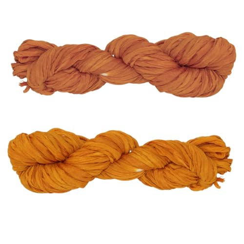Knitsilk Super Bulky handgefärbtes Sari-Seidenbandgarn, Seidenband zum Basteln, Stricken, Häkeln, Schmuck- und Taschenherstellung, Bandgarn in Gold – 22+ Meter Knitsilk Super Bulky handgefärbtes Sari-Seidenbandgarn, Seidenband zum Basteln, Stricken, Häkeln, Schmuck- und Taschenherstellung, Bandgarn in Gold – 22+ Meter von Knitsilk